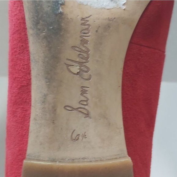 SAM EDELMAN | Women's 'Rae' Red Suede Pointed Toe Flats Red Size 6.5 - Picture 6 of 14